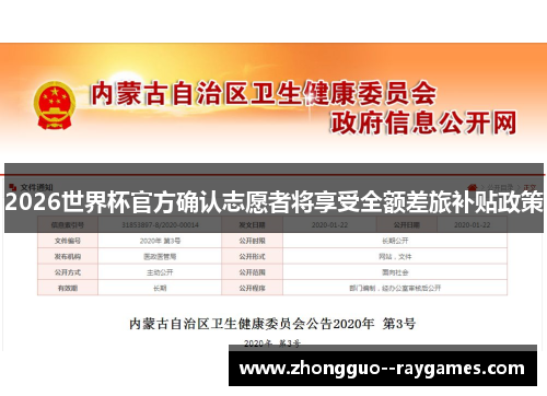2026世界杯官方确认志愿者将享受全额差旅补贴政策 2026世界杯官方确认志愿者将享受全额差旅补贴政策